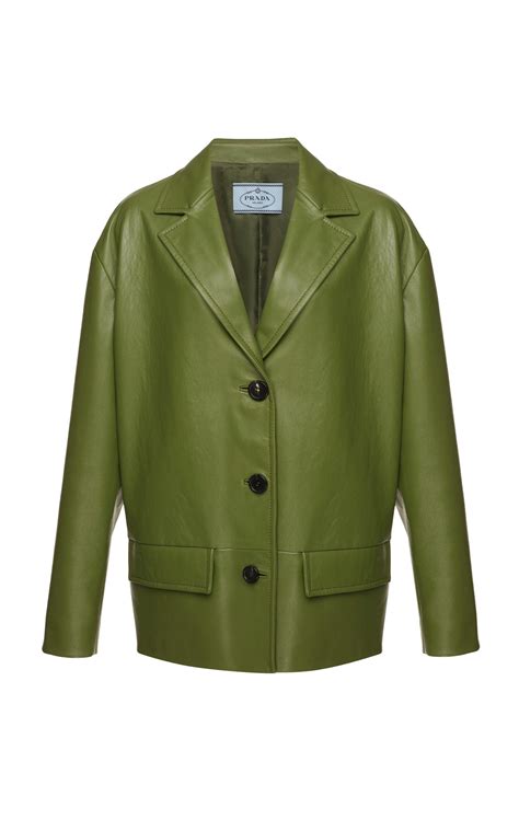 prada leather jacket 2018|prada leather jacket green.